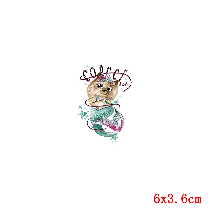 Стикеры для одежды с мультяшным котом моющиеся термоклейкие утюгом модные