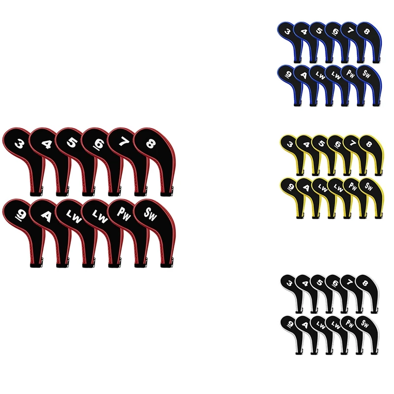 

Golf Club Covers Number Print Golf Club Head Covers Zippered Iron Covers With Protective Breathable Mesh Cover