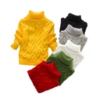 Свитер для мальчиков, Осень-зима 2020, пуловер с высоким воротником для маленьких девочек, Хлопковый вязаный свитер для детей, топ для мальчиков 2, 3, 4, 6, 8 лет