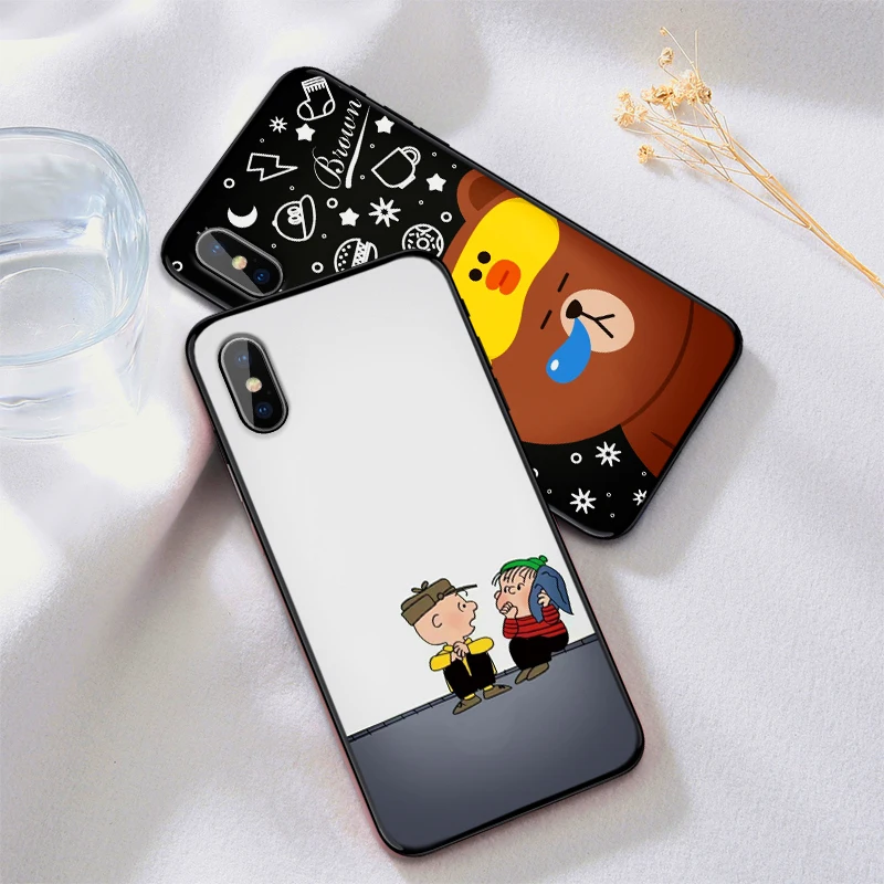 Для iPhone 6 6s 7 8 Plus X XR XS Max 5 5S SE телефон Cas dog Charlie и коричневый мягкий TPU для | Мобильные