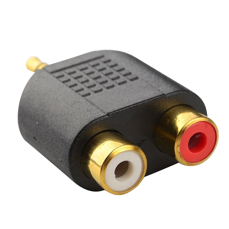 Stereo RCA Splitter Connector 3.5 Mm Male To 2 RCA Female Audio Adapter For Computer Speaker Earphone Headphone