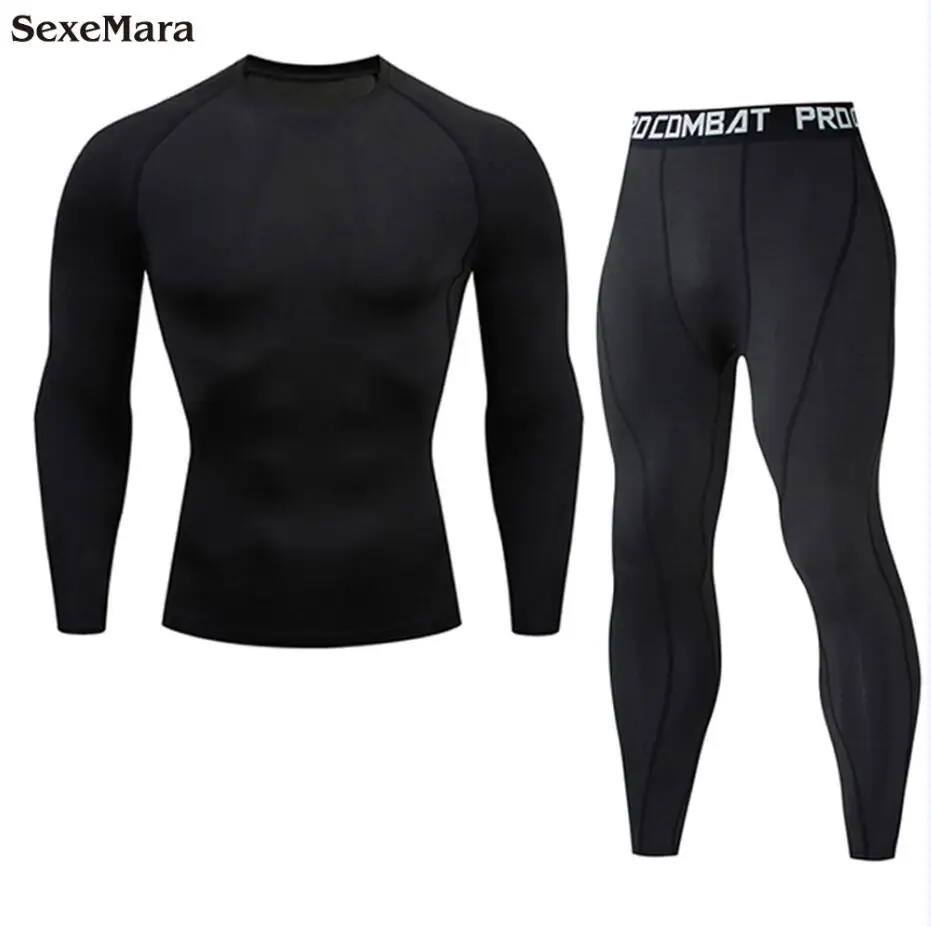 2-piece suit Комплект из 4 предметов, мужская спортивная одежда, Компрессионные спортивные костюмы, быстросохнущие комплекты одежды для бега, спортивный костюм для бега, тренировок, тренажерного зала, фитнеса, спортивный костюм - Цвет: 2-piece suit
