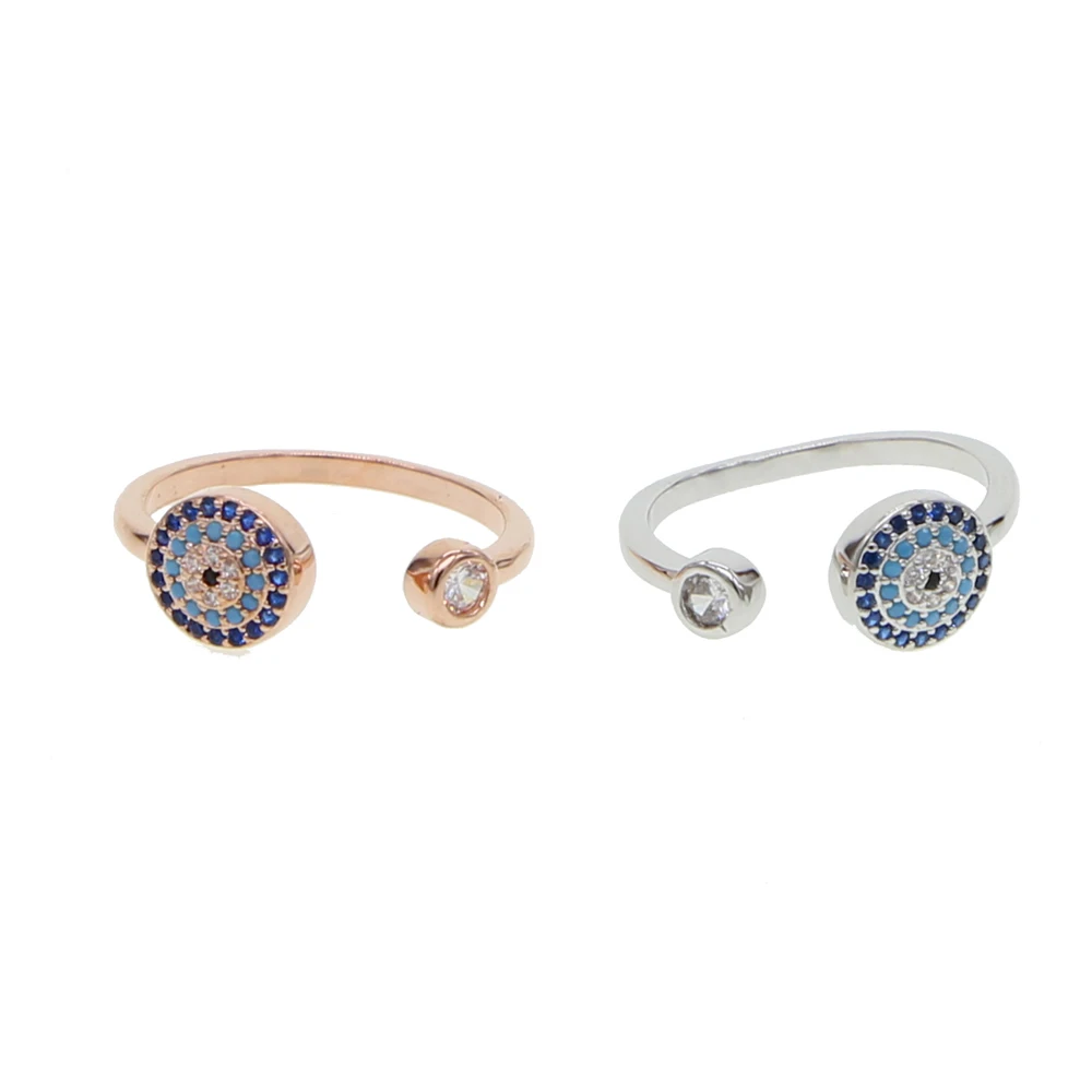 Роскошное Новое серебряное розовое золото цвет микро проложить СГЛАЗА CZ