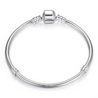 authentic 925 sterling silver bracelet moments lobster clasp basic snake chain bangle fit women bead charm fashion jewelry