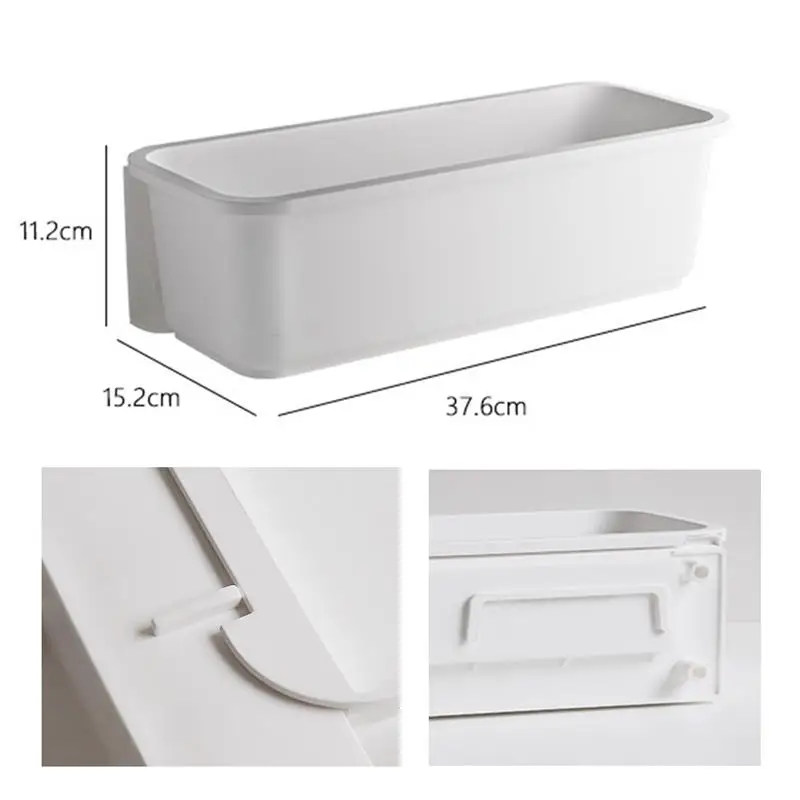 

1PC Wall Mounted Storage Basket Kitchen Storage Holder Pull-out Bathroom Living Room Accessory