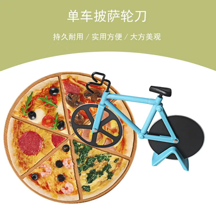 New Design Stainless Steel Pizza Knife Two-wheel Bicycle Shape Cutting Tool Bike Round Cutter Knives 4.8 |