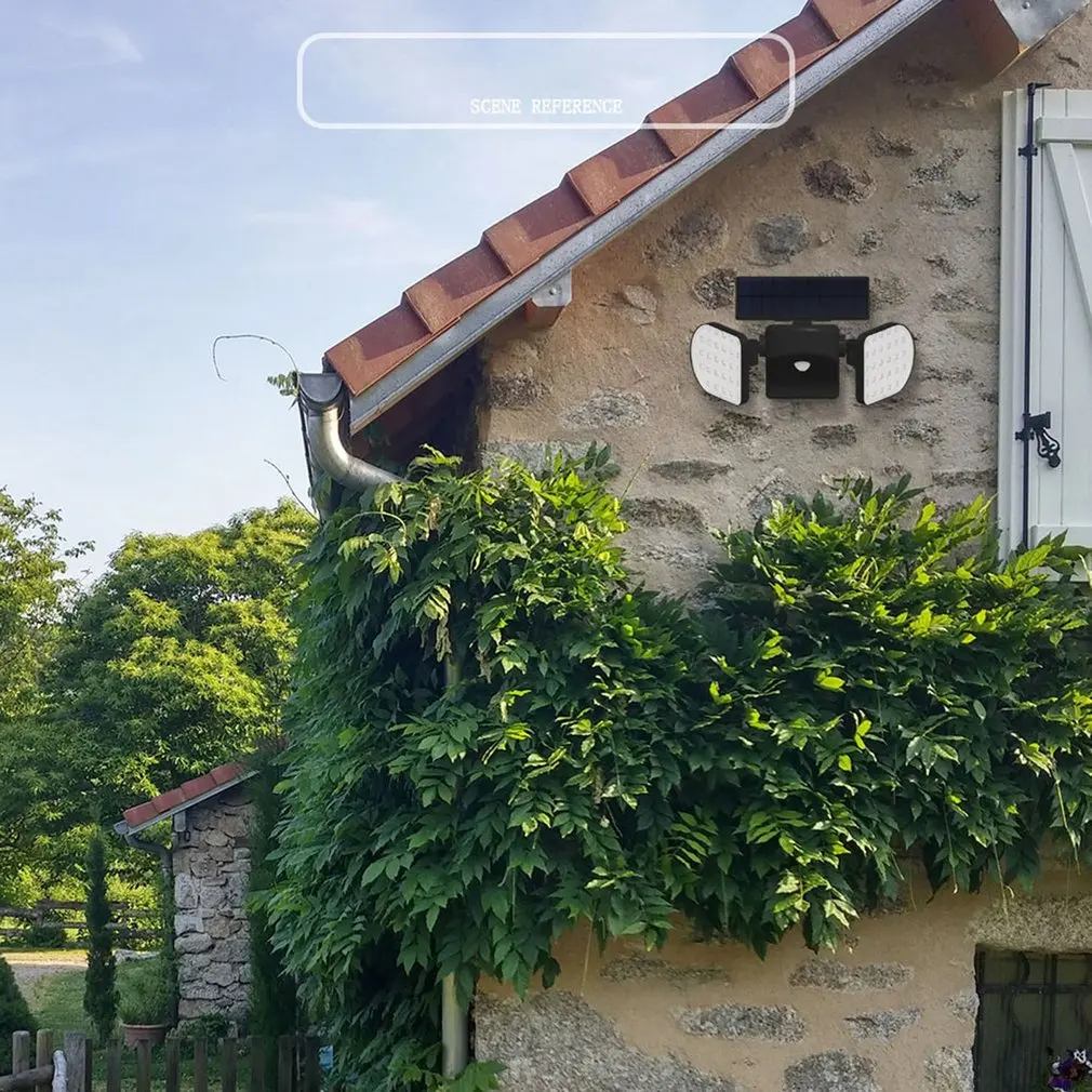 

Human Induction Landscape Street Light Courtyard outdoors Lighting wall Light Solar Square Double Head Spotlight