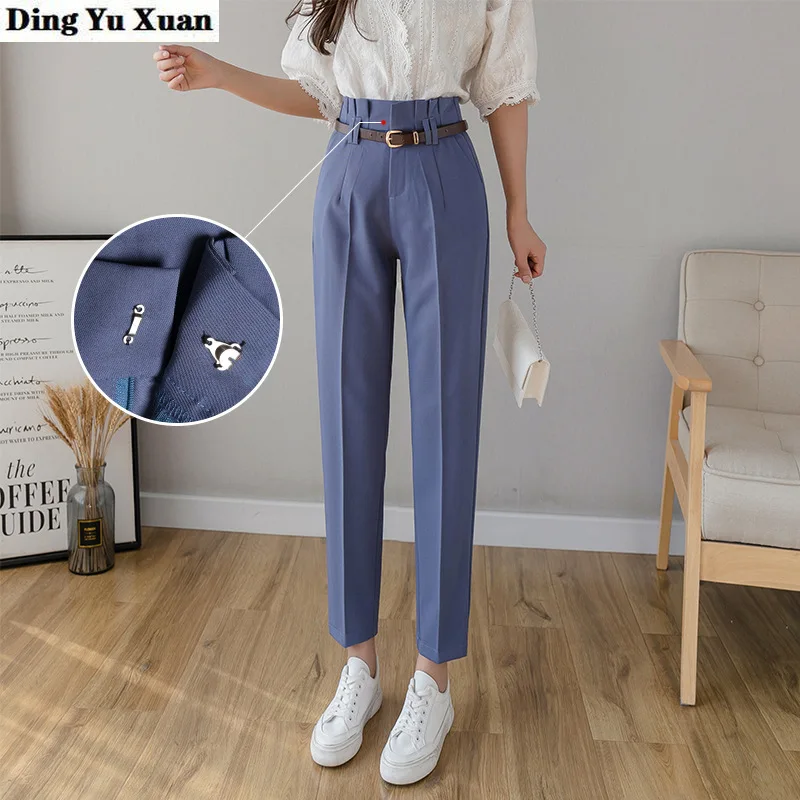 

Office Lady Autumn Formal Harem Pants Women Ruffle High Waist Work Suit Long Trousers Korean Style Business Casual Pants Female