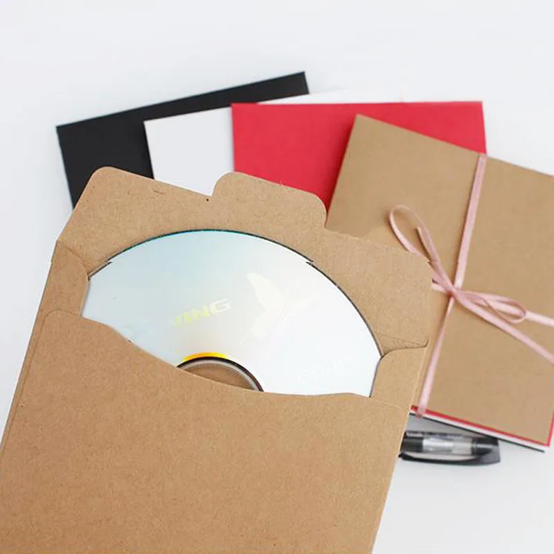 5 шт. черный белый красный крафт бумажный подарочный пакет CD сумки Винтажный конверт для карт Скрапбукинг подарок канцелярский конверт