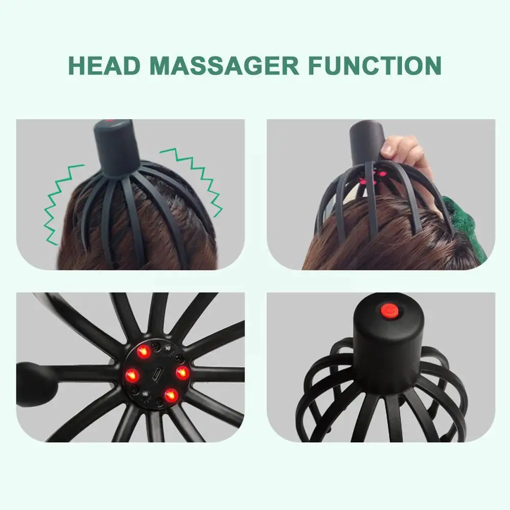 

Electric Claw Massager Body Massage Octopus Head Scalp massager Relief Care Relax Pain Electric Head Neck Scalp Tool massag J3J8