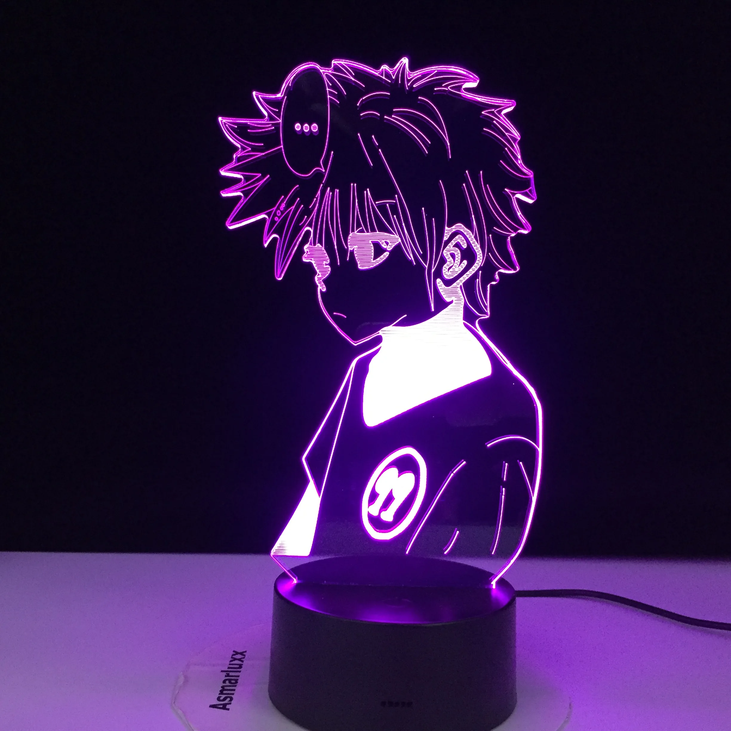 Аниме Hunter X 3d Lamp Killua Zoldyck фигурка Ночной светильник меняющий цвет Usb Батарея