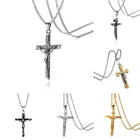 Vnox Ассорти католический крест кулон для мужчин ожерелье из нержавеющей стали Христос молитва украшения с 24 