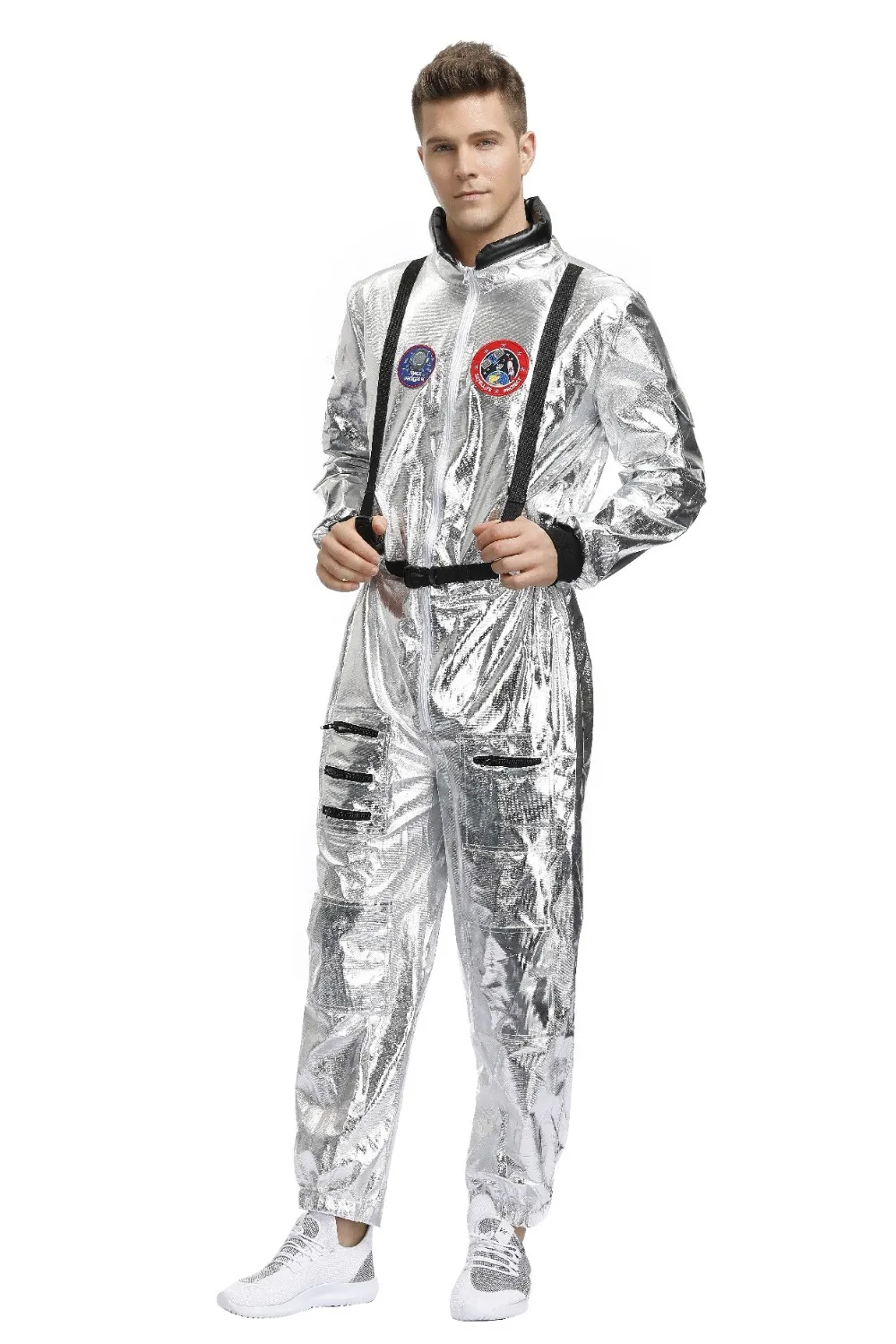 Men Astronaut Alien Spaceman Cosplay Halloween Costumes Carnival Party Adult Women Pilots Outfits Group Couple Matching Clothes