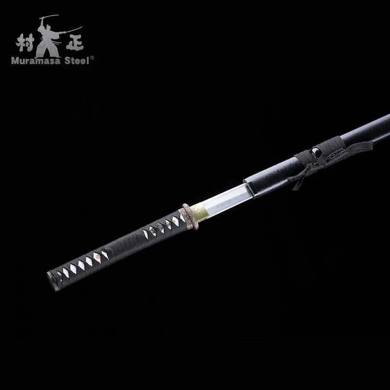 

Real Japanese Katana-1045 Carbon Steel Blade Full Tang Razor Sharp-41 Inches Straight Ninja/Ronin Swords-New ARRIVAL Black