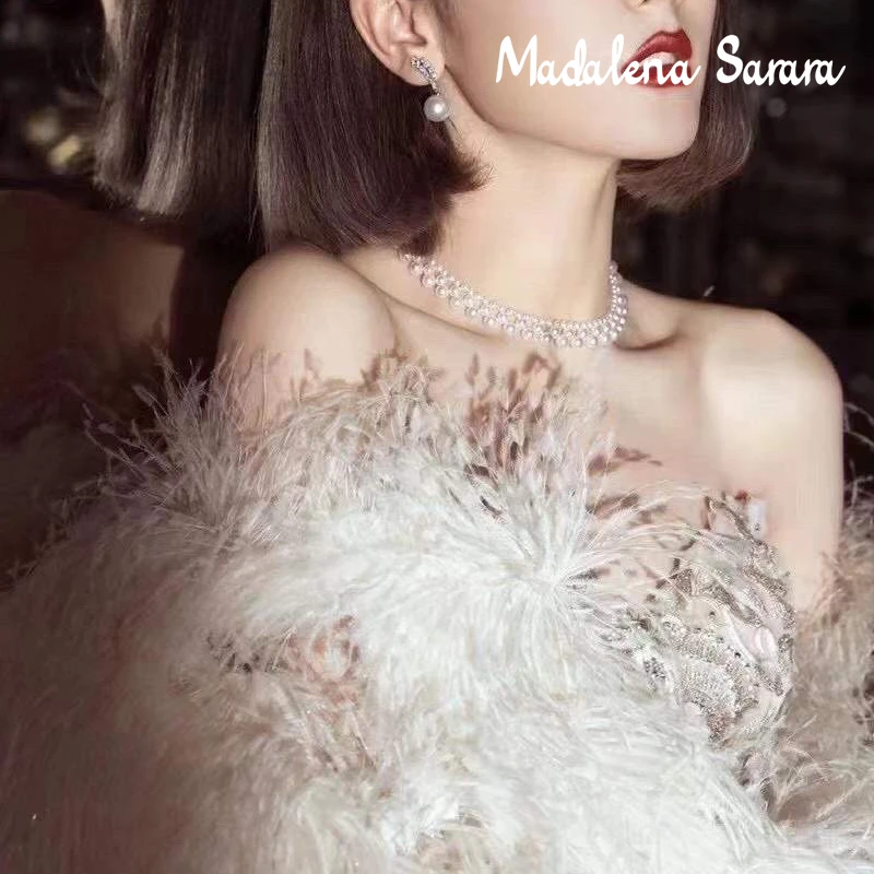 Comprar MADALENA SARARA-collar De Perlas De Agua Dulce Para Mujer, Gran Oferta, Varias Filas, Hecho A Mano, Con Cierre De Mariposa Y Perlas