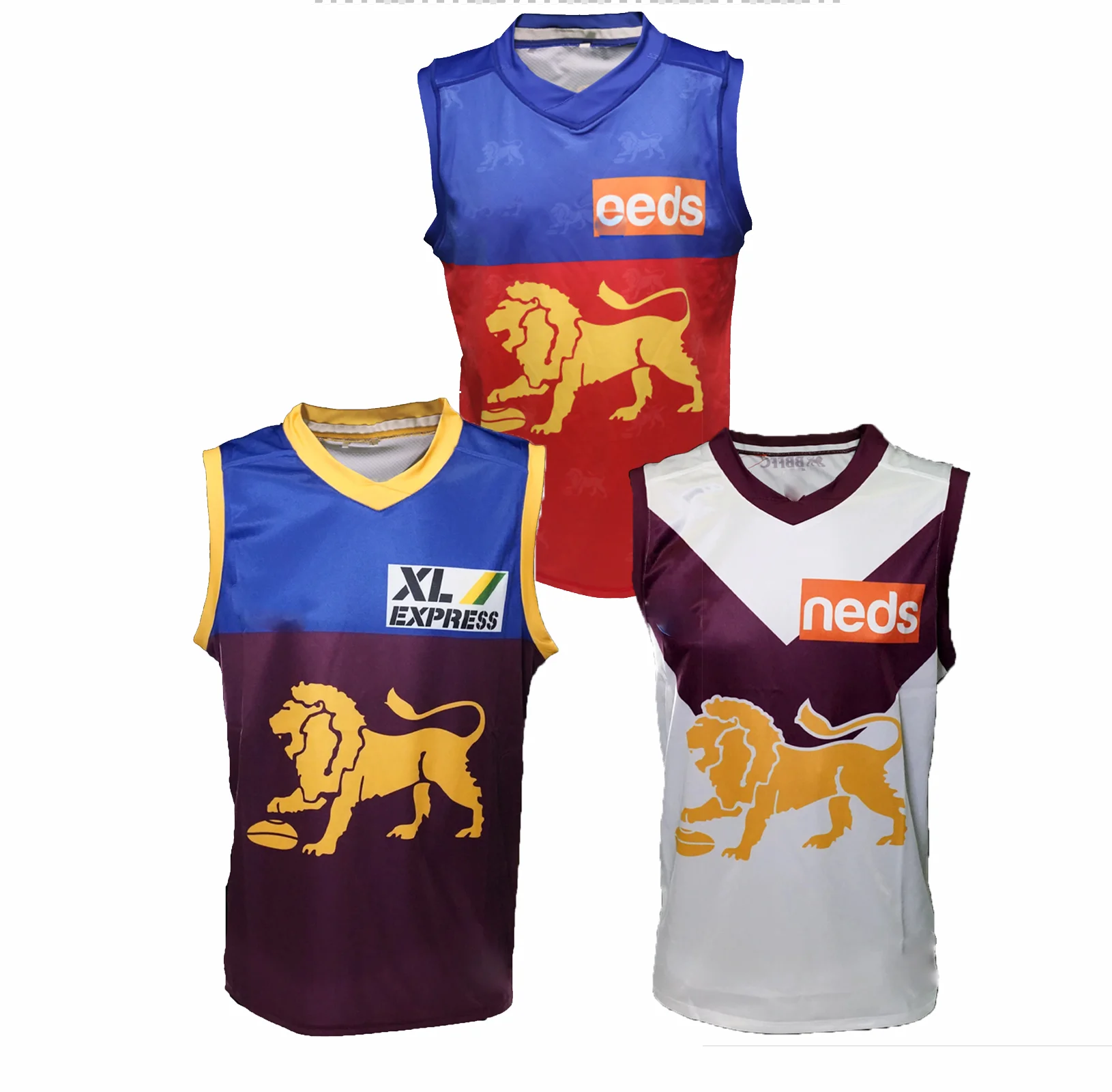 

2021 Brisbane Lions Men's Home/Away/Clash Guernsey Rugby Jersey Sport Shirt S-3XL