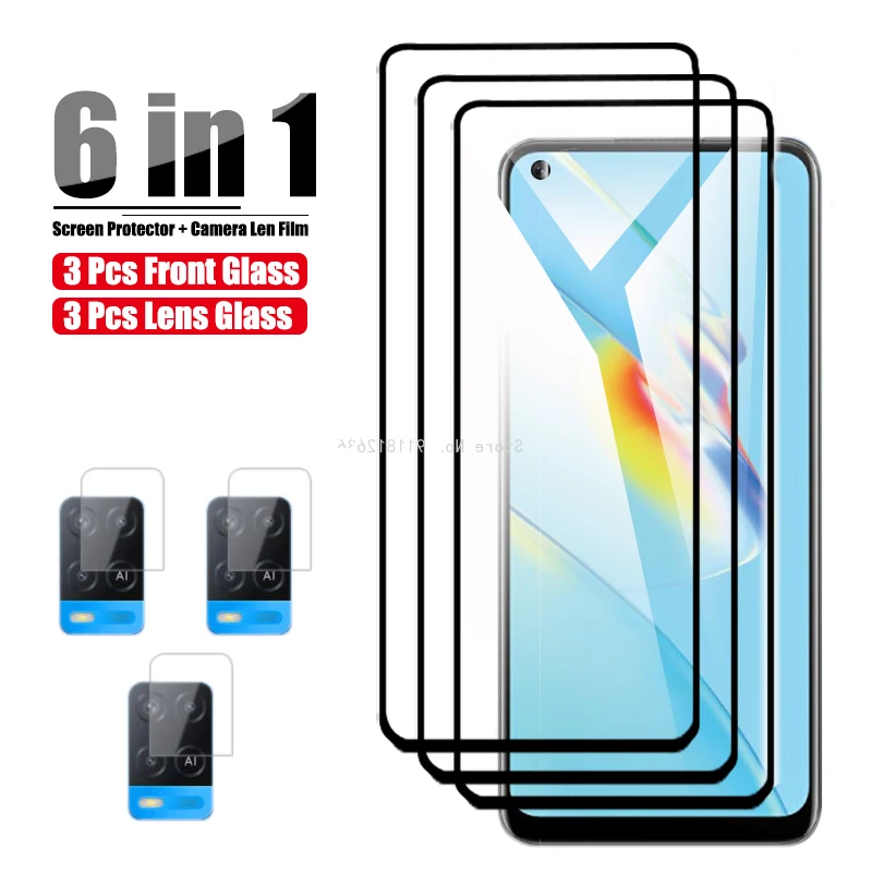 

A54 Screen Protector Glass For Oppo A74 A94 5G Camera Lens Tempered Glass On For Oppo A54 4G Protective Film Black