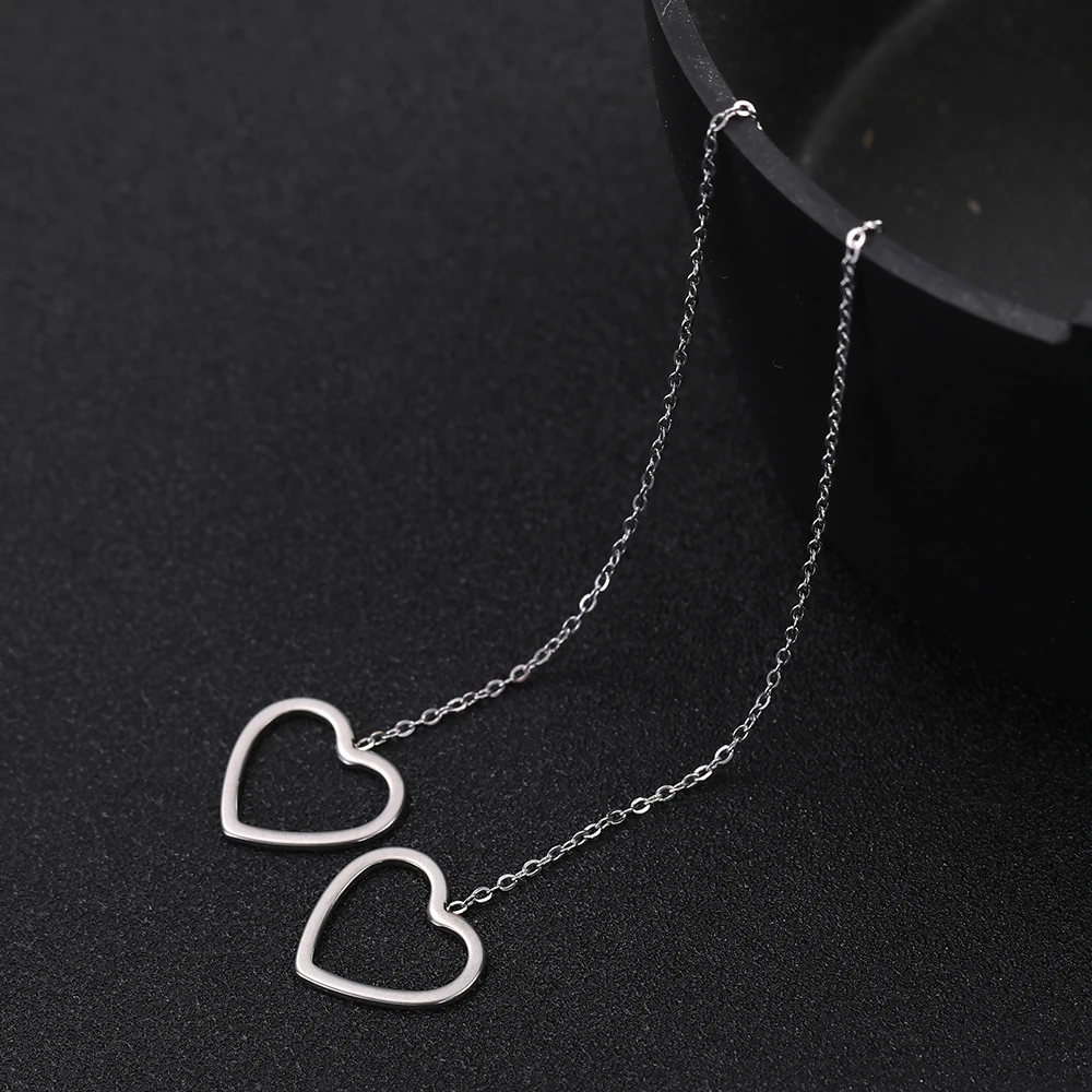 

Sipuris Minimalism Korean Heart Linear Threader Earrings Women Stainless Steel Line Chain Earring Moon Stars Dangle Drop Earring