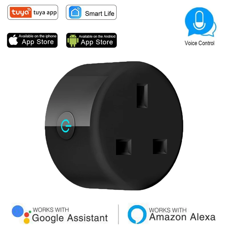 

Tuya UK 10A Smart Plug Wifi Smart Socket AC110V-240V Timing Function Smart Life APP Remote Control Works With Alexa Google Home