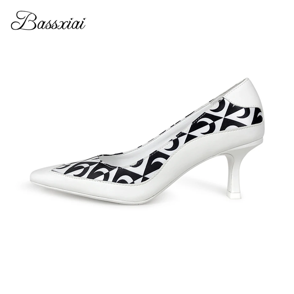 

Print Moon Fashion 2021 Women Pumps Sexy Kitten Heel Pointed Toe Slip-On Lazyman Spring Autumn Dress Shoes Woman