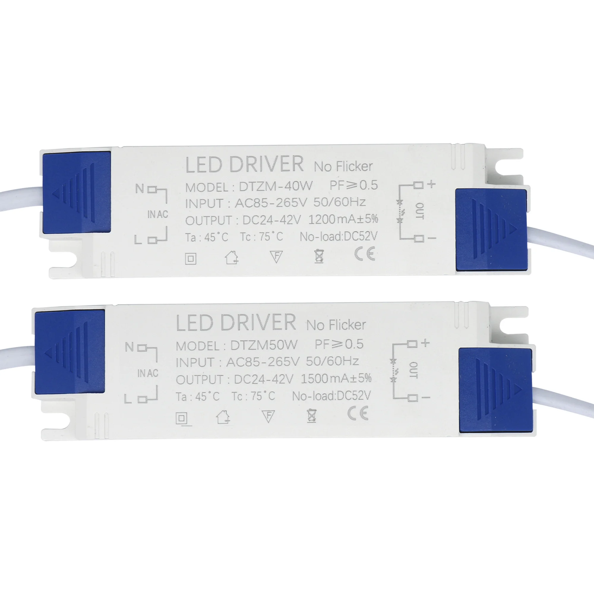 LED driver 40W 50W with shell 85-265V power supply constant current automatic voltage control lighting transformer LED bulb