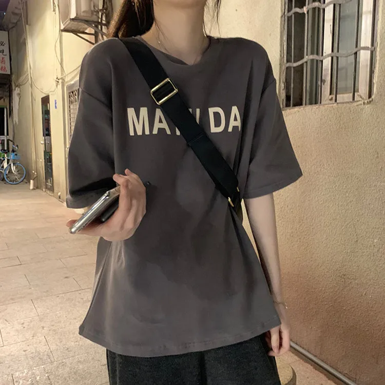 

Women's New Letter T-shirt Women Short Sleeve Loose 2020 Summer Student Clothes Girls Casual O-neck Harajuku Tops T M-2XL
