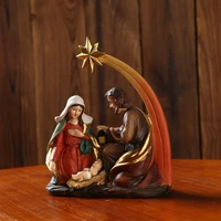 statue nativity scene set christmas crib figurines baby jesus manger miniatures ornament church catholic gift home decor t1g