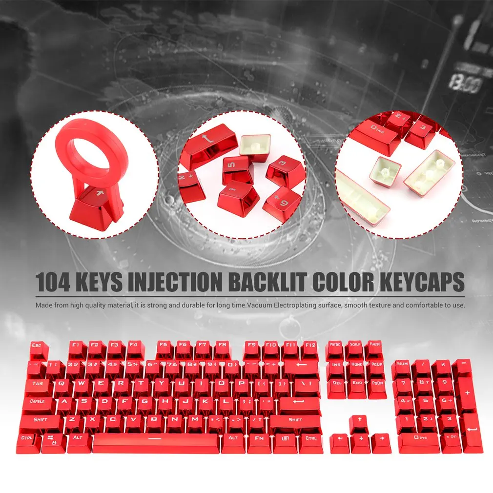 104 клавиш PBT с двойным снимком колпачки для впрыска подсветкой цветные всех