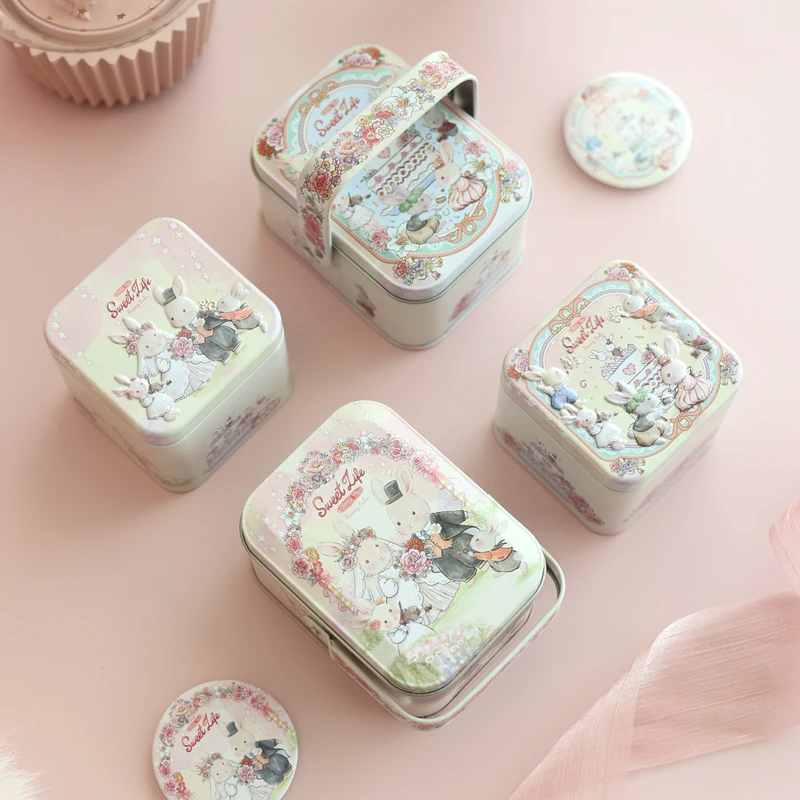 Пользовательский кролик Свадебная коробка для печенья креативная прямоугольная