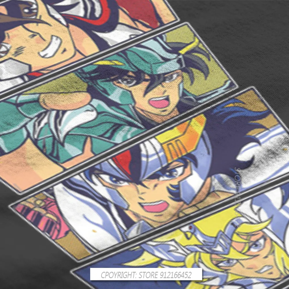 Мужская футболка с рисунком рыцарей Сен-Сейя манга из 100% хлопка в стиле Харадзюку