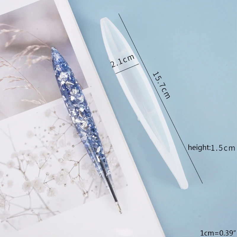 

Crystal Epoxy Resin Pen Ballpoint Holder Mold Plant Flower Pot Silicone Mould