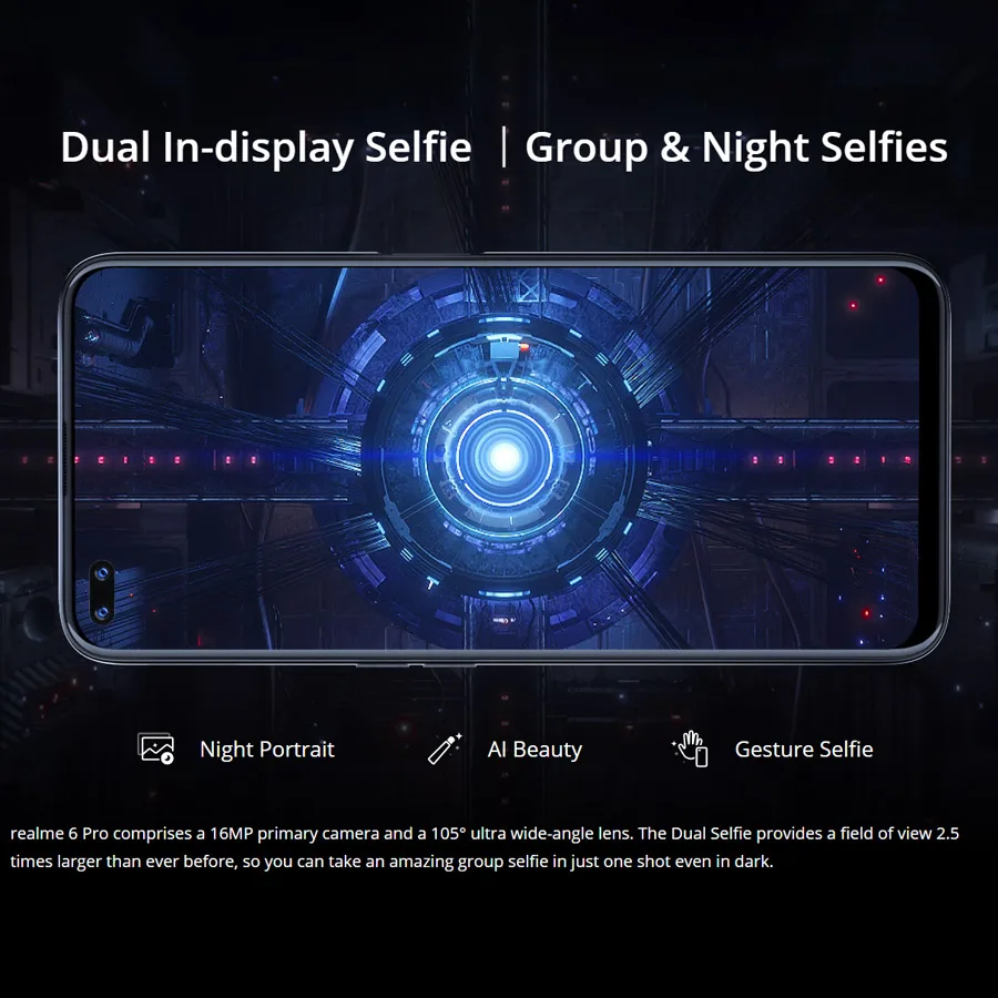 Смартфон realme 6 Pro 8 + 128 ГБ Snapdragon 720G 30 Вт 90 Гц 4300 мАч|Смартфоны| |