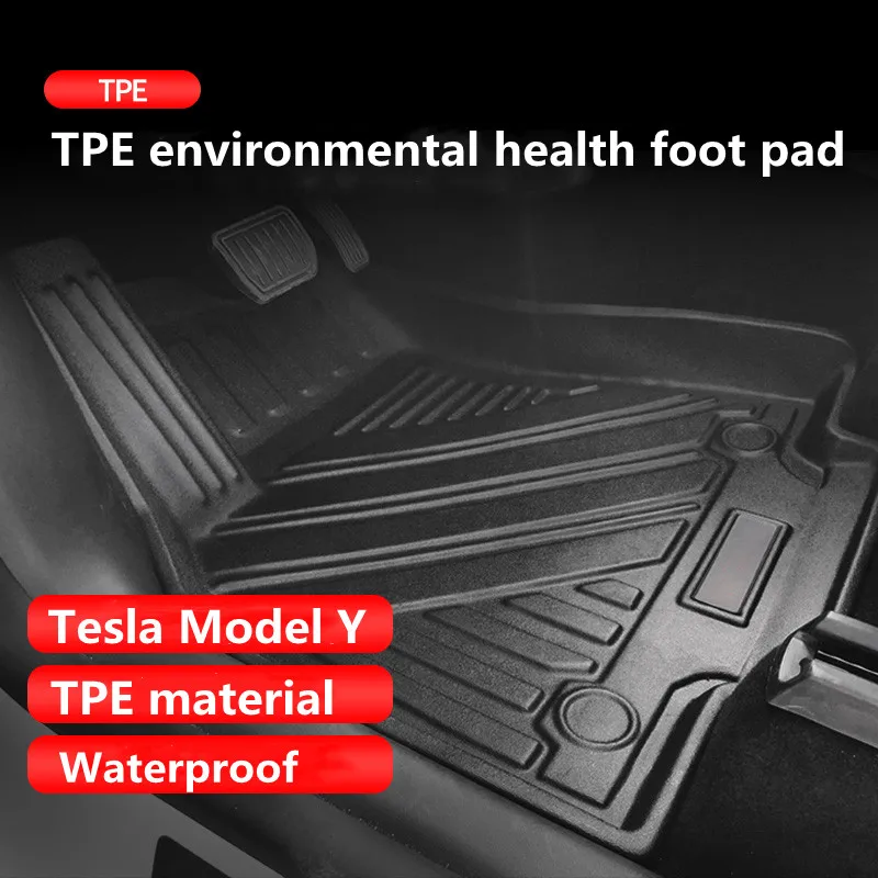 For Tesla Model Y 2020 2021 Car Floor Mats Front Rear Tail Box Cushion TPE Material Seat Mats Waterproof Pads Accessories