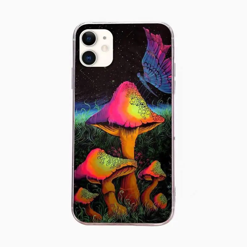 

Trippy Mushroom Psychedelic Art Phone Case For Iphone 6 6s 7 8plus X Xr 11 12 Mini Pro Max Fundas Cover