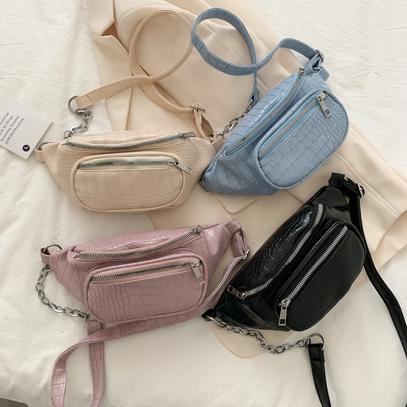 Bag women's 2020 bag new waist female chest shoulder diagonal fashion chain belt small ladies wallet |