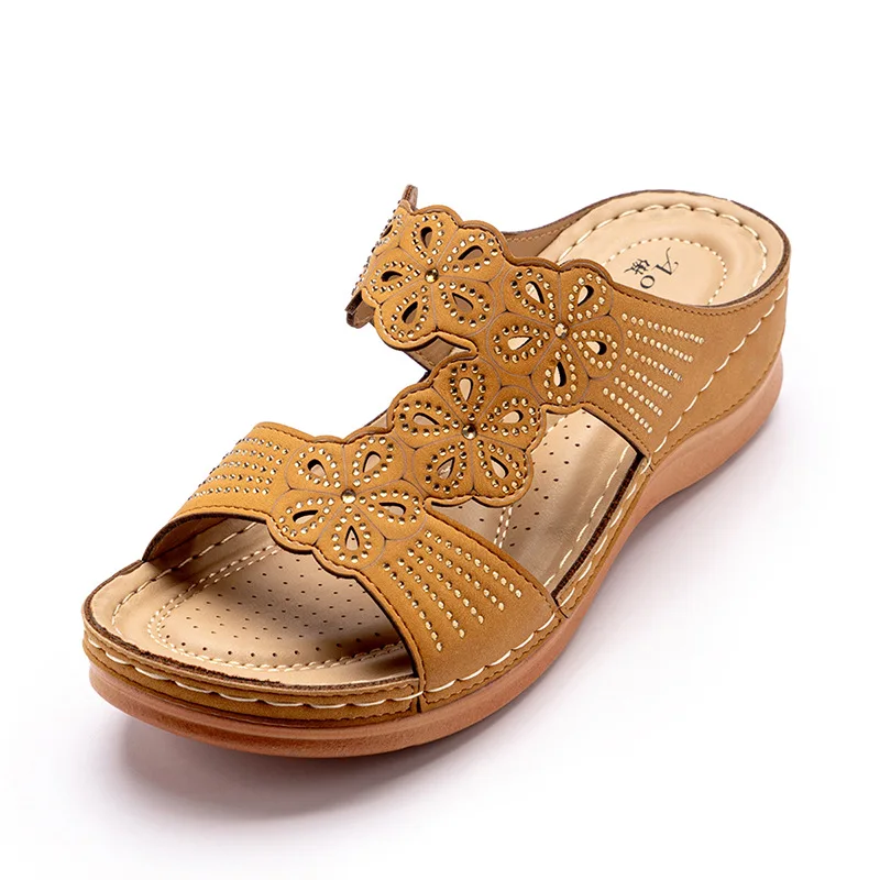

Women's Sandals Leather Shoes Beach Fashion Ladies Sandals Casual Female Shoes Low Heel Soft Leather Femmes Sandales