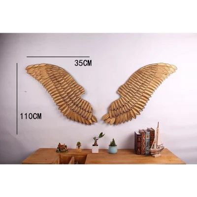 35x110cm Ретро настенные украшения Лофт промышленный ветер железо искусство крыло настенный подвесной Ресторан креативное ремесло Ретро железное крыло реквизит украшение - Цвет: 35x110cm