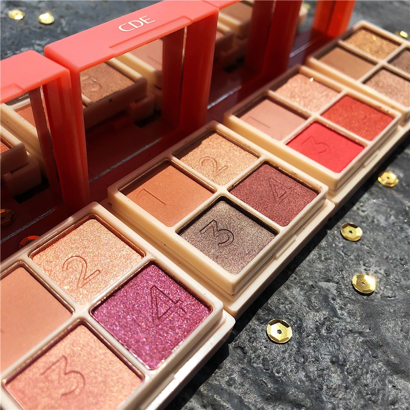 4 Color Eyeshadow+1 Color Cheek Blusher Shimmer Matte Pigmented Eyeshadow Palette Glitter Metallic Makeup Eyeshadow Palette