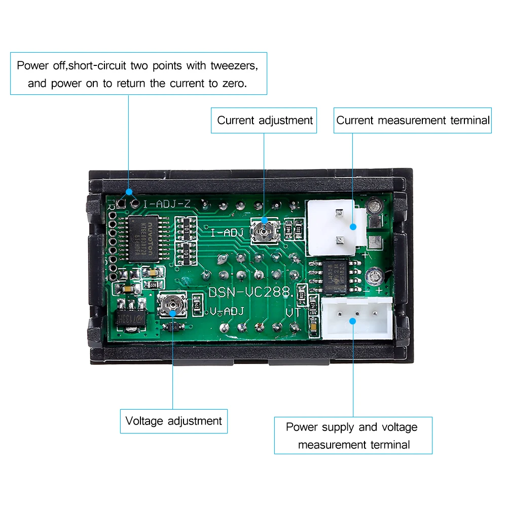 Светодиодный Вольтметр Амперметр мини цифровой мультиметр синий красный