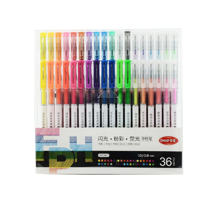 

36 цветов, гелевая ручка, художественные маркеры, блестящие гелевые зеркальные ручки, экологичные ручки для граффити, принадлежности для пис...