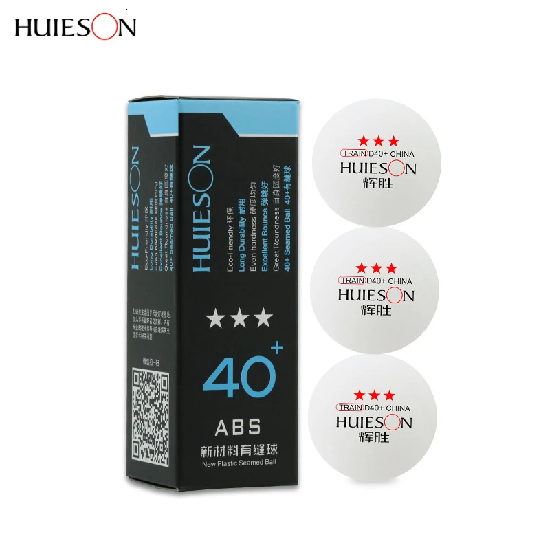 Huieson 3 шт./кор. Материал лоскутных ABS мячи для настольного тенниса Профессиональный Пластик шарики для пинг-понга Настольный теннис 3 звезды D40
