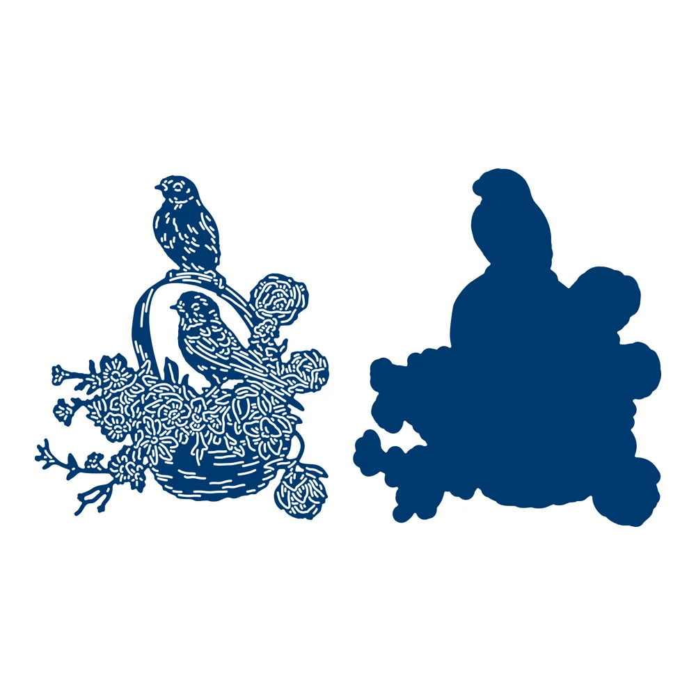 

Birds And Blooming Flowers Metal Cutting Dice And Stamps Stencils For Scrapbooking Stamps Embossing Mold Diy Paper Cards Craft