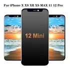 Высококачественный OEM OLED-дисплей для iPhone X XS XR XS MAX 11 12 Pro, сменный сенсорный ЖК-дисплей с 3D сенсорным дисплеем в сборе