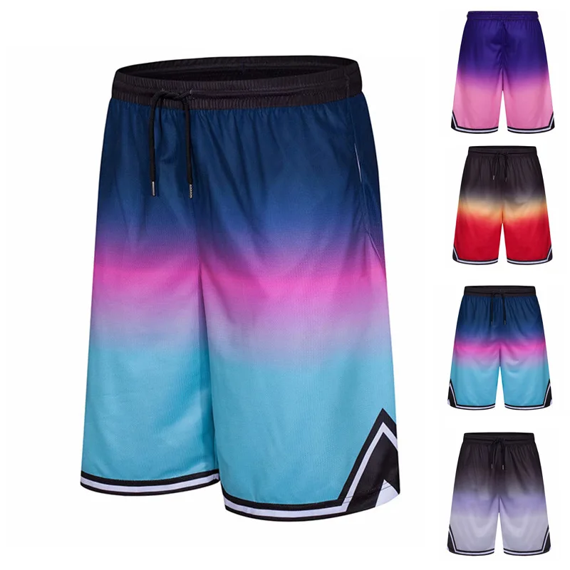 

New Men's Mesh Shorts Men's Casual Pants Fitness Jogging Men's Brand Trousers Sports Running Training Gradient Breathable Shorts
