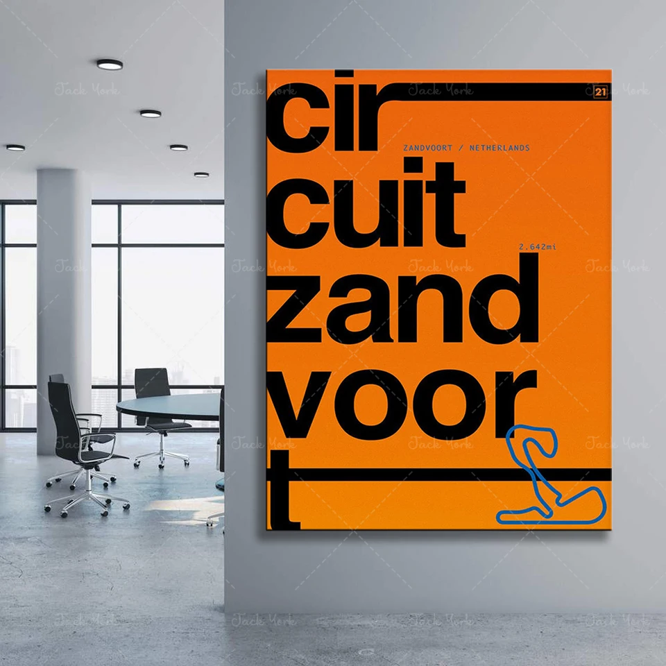 

Zandvoort Circuit Formula 1 Gift, Formula 1 Art, Print, F1 Race Track Circuit Map Orange Dutch Typography Poster, Retro Poster,