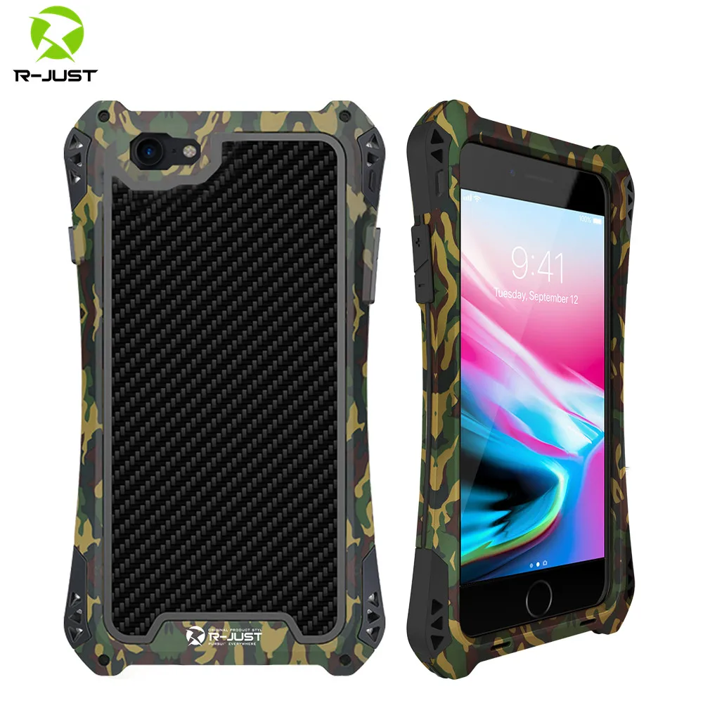 

R-just Metal Case For Iphone 7 8 Plus X Xr Xs Max Cover Shockproof Hybrid Rugged Armor Case For Iphone 7 8 11 Pro Max Cover