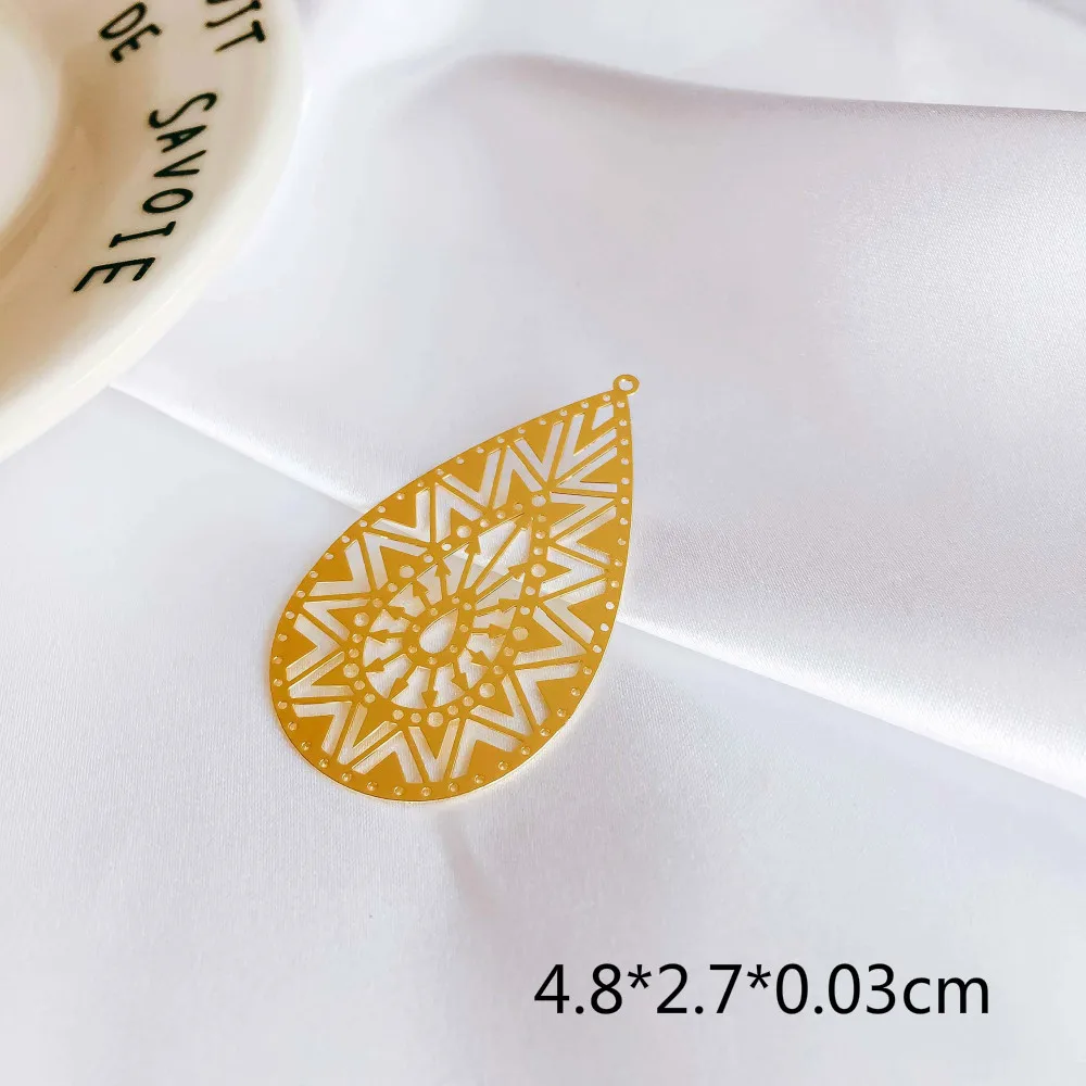 Серьги-капли из белого к-золотого металла, подвеска, ожерелье, подвески, сделай сам, материал для изготовления ювелирных изделий, 4 шт - Цвет: KP2209-5