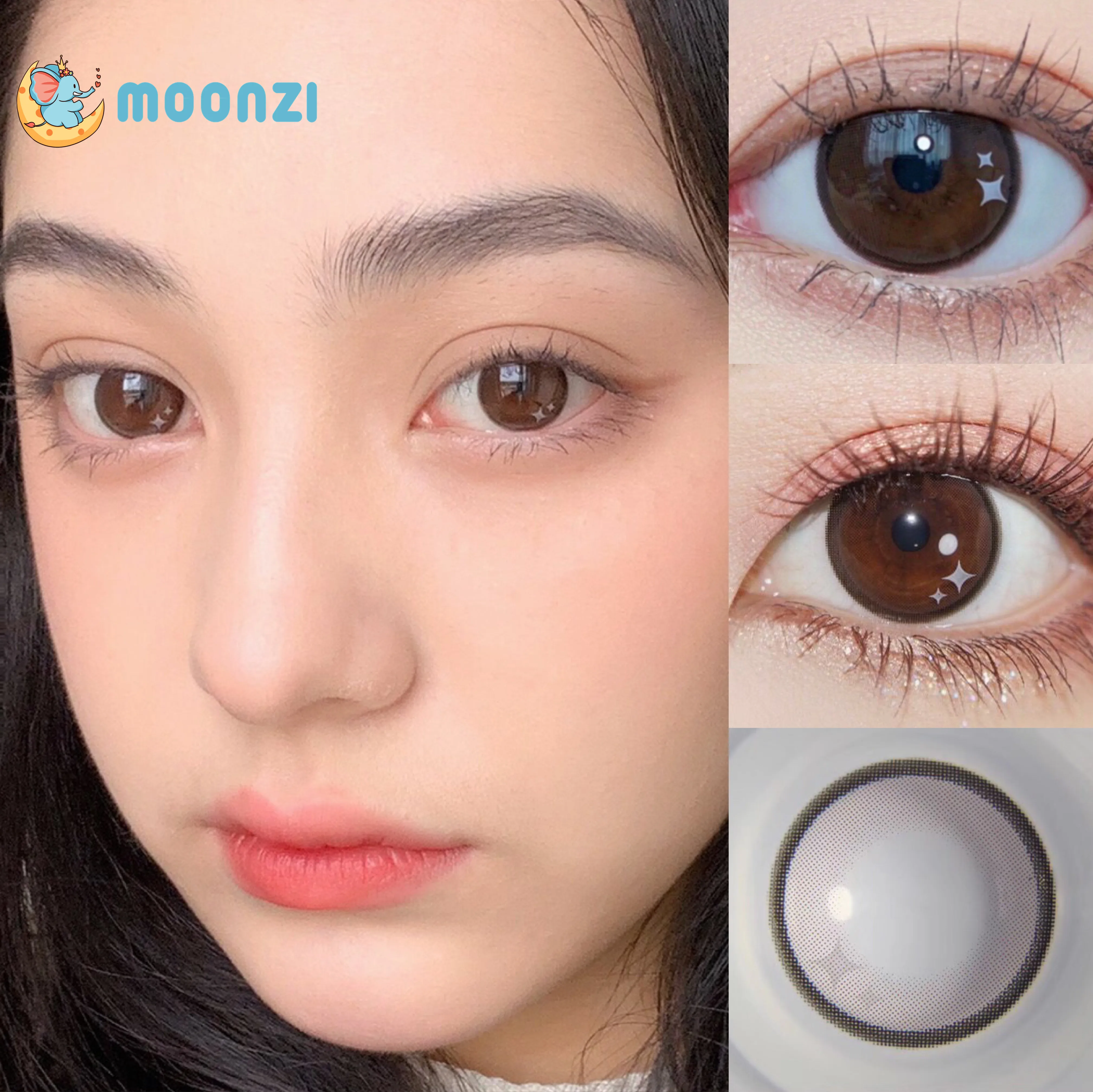 

MOONZI Versailles brow Colored Contact Lenses for eyes Makeup small beautiful pupil yearly 2pcs/pair Myopia prescription degrees