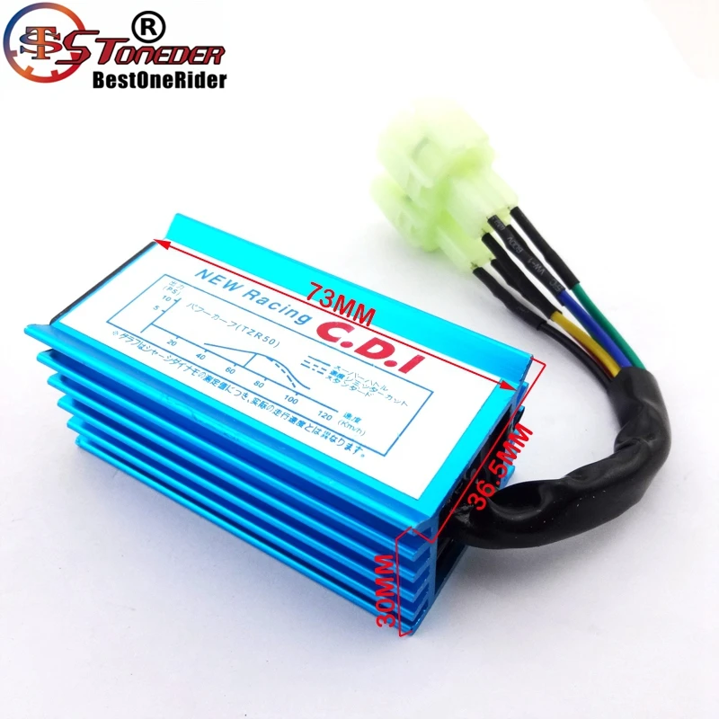 STONEDER синий гоночный 6 Pin AC зажигания CDI Коробка для GY6 двигатель 50cc 90cc 110cc 125cc 150cc