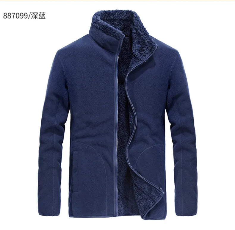 Winter Large Size Plus Velvet Reversible Jacket Men Women Outdoor Trekking Hiking Climbing Coat Sports Thermal Fleece Clothes